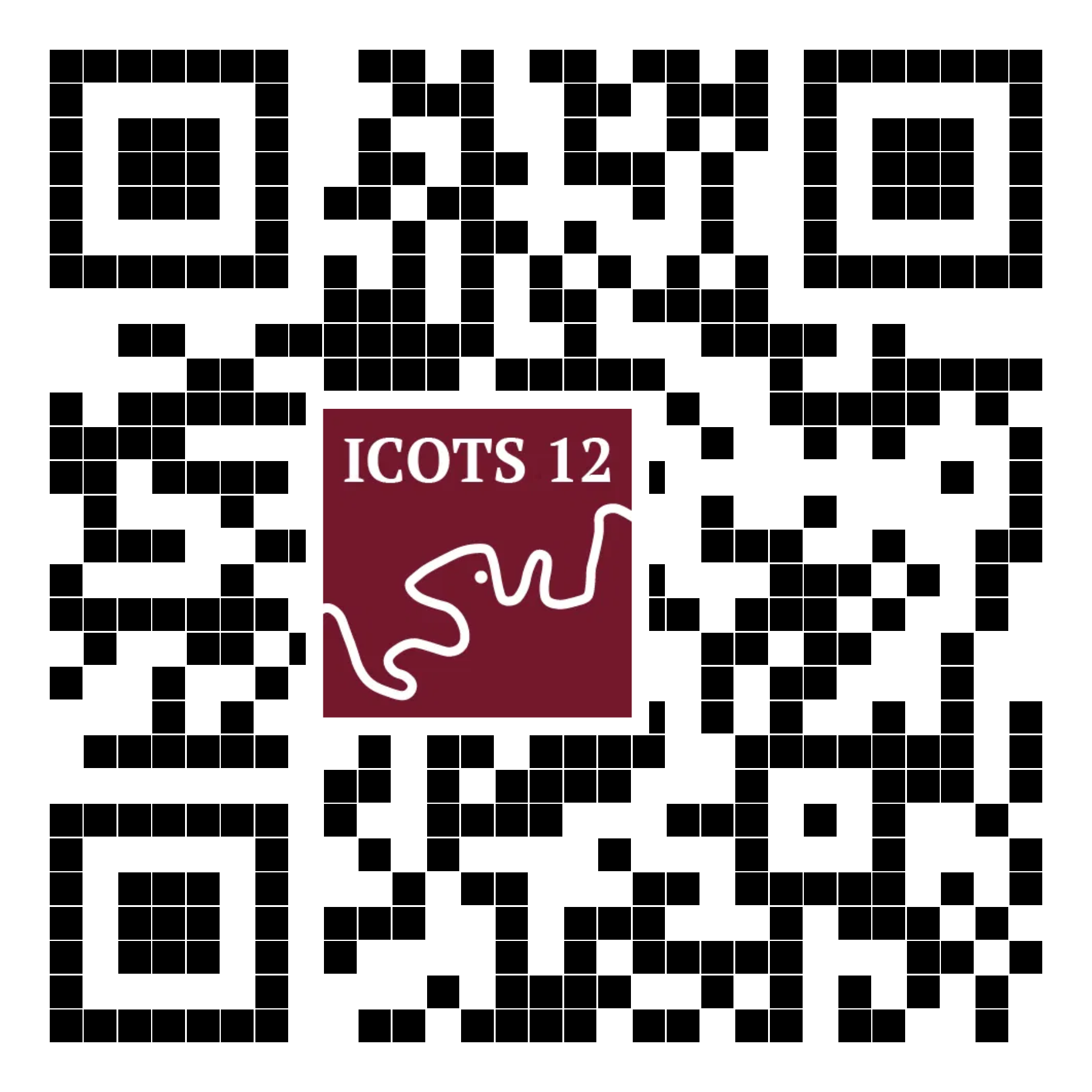 QR code with ICOTS logo embedded
